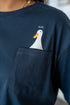 Women summer pajama set Duck T-shirt + Dark Blue Pants
